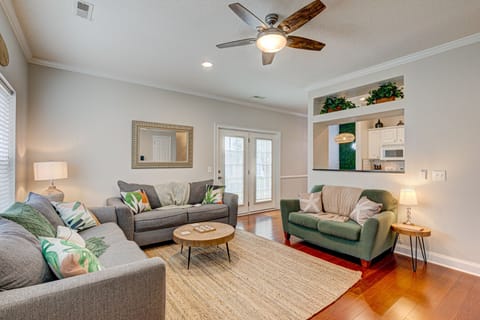 Spacious living room for movie and game nights