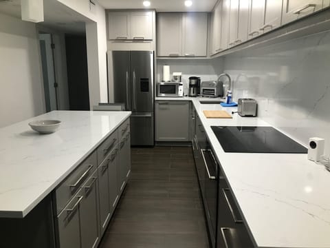 Full size kitchen-dishes-utensils-toaster-coffeepot-microwave-pots/pans