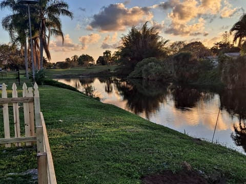 Backyard View of lake and Sandpiper Bay Resort Golf Course.