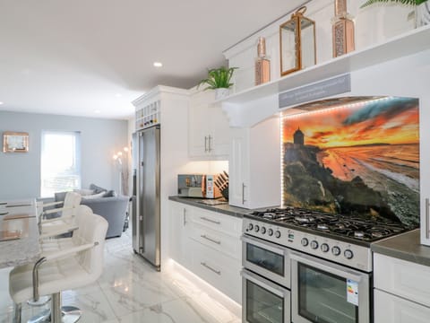 Fridge, dishwasher, electric kettle, toaster