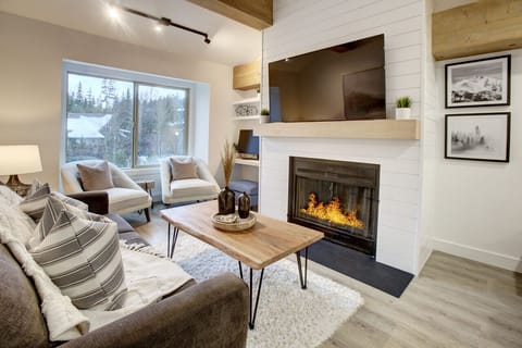 Living Room: Equipped with fireplace and TV with Netflix/Cable