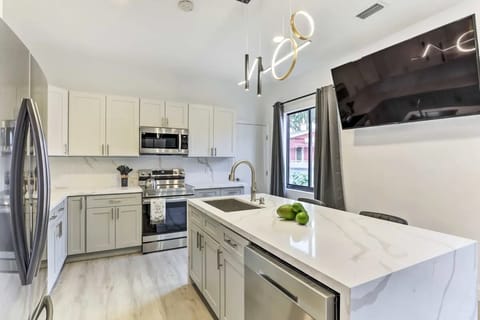 Kitchen | Free WiFi | Towels & Linens | 1st-Floor Bedroom/Shower