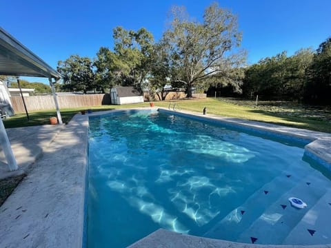 Pool overlooking lake