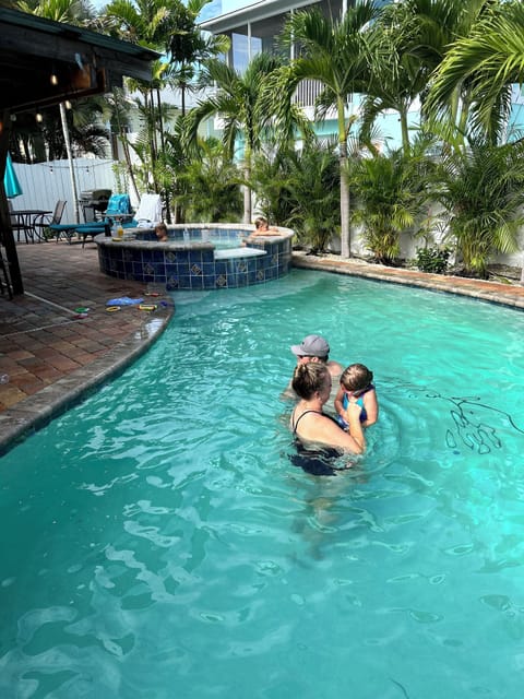 Brand new heated pool with hot tub