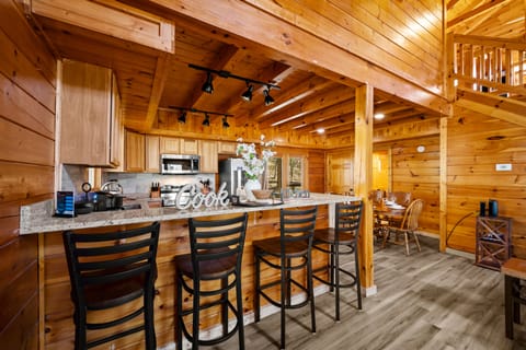 Additional bar stool seating for dining