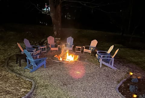 The firepit is the place to hang out!