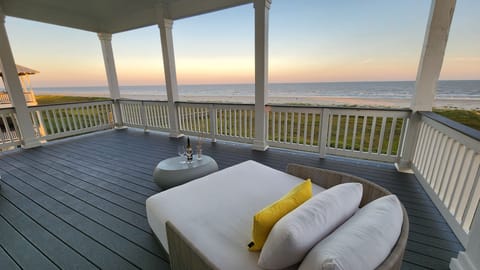 Master bedroom's private covered deck:  Daybed, The GULF, and YOU?