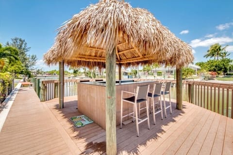 Tiki bar on dock