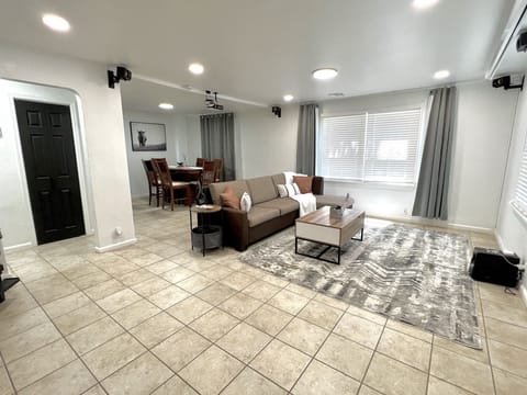 Living Room with Sofa Sleeper and Projector