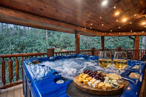 Streamside Hot Tub Nestled in The Smoky Mountains staging for ambiance food and beverage NOT provided