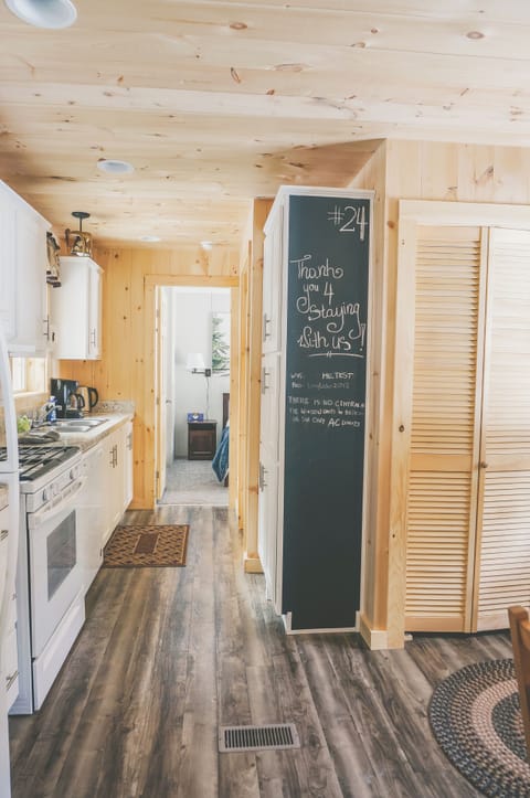 Bay View Cottage | Private kitchen | Microwave, coffee/tea maker