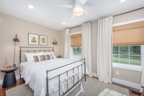 Bedroom #2, ground floor. Queen size bed and a full closet.