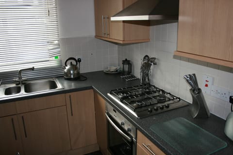 Business Apartment, 1 Bedroom | Private kitchen | Full-size fridge, microwave, oven, dishwasher