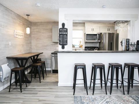 Breakfast Nook - A photo of the breakfast nook and kitchen upstairs.