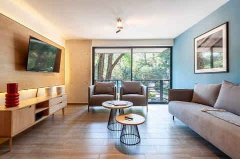 Lovely living room with smart tv