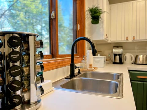 spices, oil, salt and pepper are available to use as well