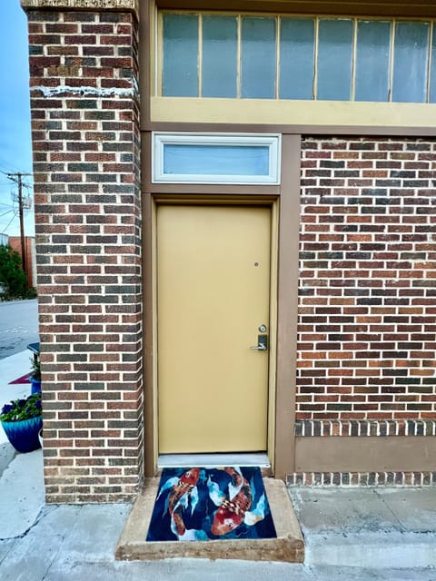 Entrance on Brown Street with coded keypad.