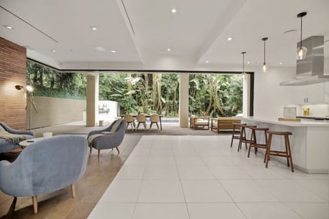 Villa, Multiple Beds, Private Pool, Pool View | Living area | 50-inch flat-screen TV with digital channels, TV, fireplace