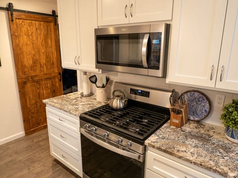 Full stove and microwave if you would like to stay in and cook