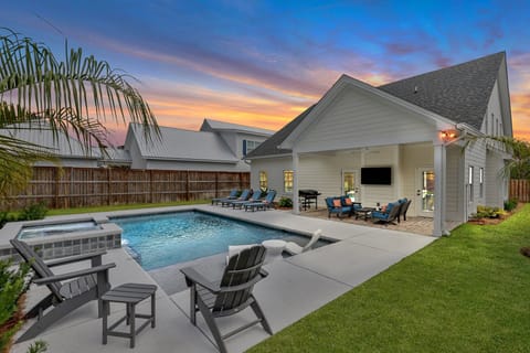 Incredible backyard with heated pool and spa.