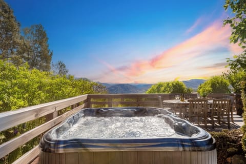 Mountain views from the hot tub.
