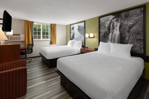 Room, 2 Queen Beds, Non Smoking (Pet-Friendly) | Individually decorated, individually furnished, desk, laptop workspace