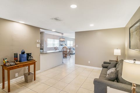 Coffee bar and open concept from front to back