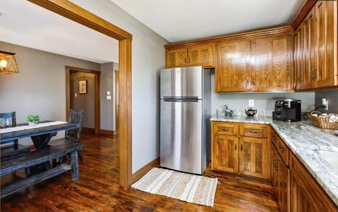 Full stocked kitchen and large dining table