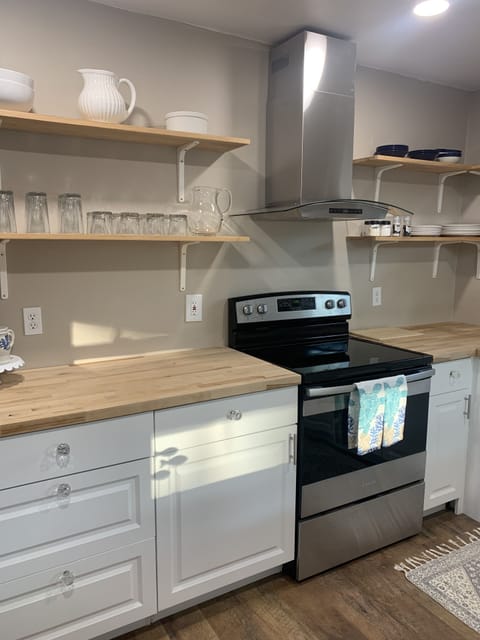 Kitchen and stove area