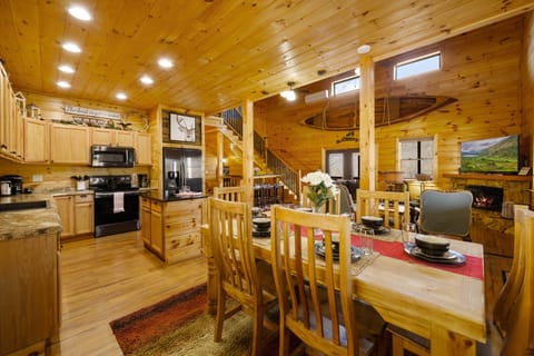 The open floorplan accommodates larger groups while spending time together