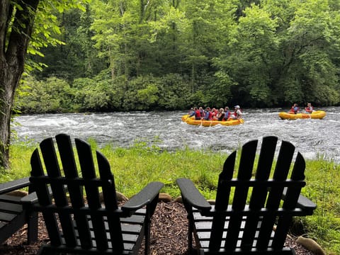 Sit by the river and watch the rafters splash on by for hours from April to Oct.