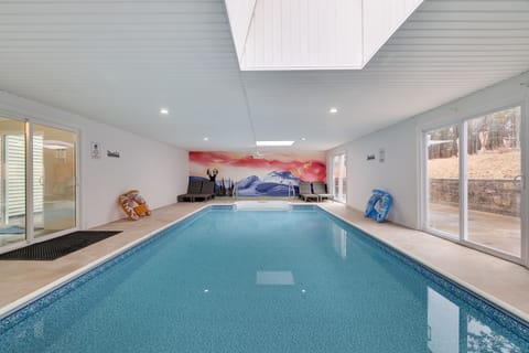 Indoor Pool with custom painted mural 