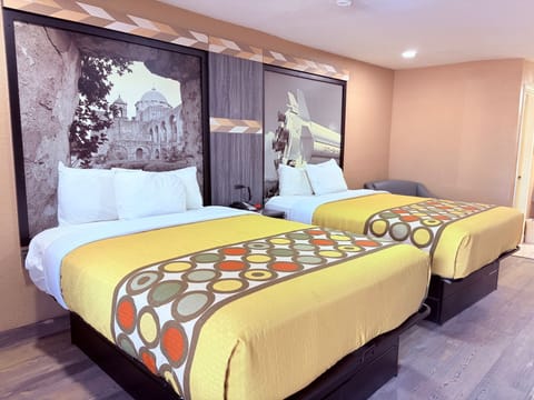 Room, 2 Queen Beds, Non Smoking | Free WiFi, bed sheets, alarm clocks