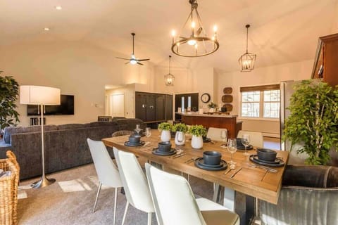 Open Concept Dining Area with Large Table for Group Meals