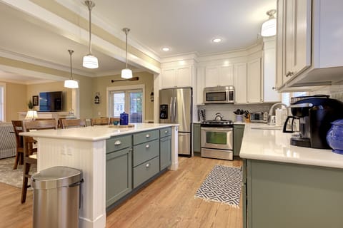 Large kitchen has space enough for everyone to help cook