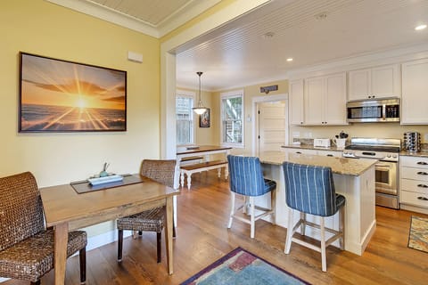 Play games or get some work done at the small table off the kitchen