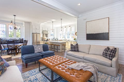 Comfortable living furniture for lounging after a day at the beach