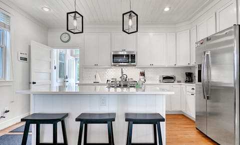 Prepare a meal in the bright and airy kitchen