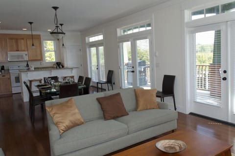 Living room, dining and kitchen