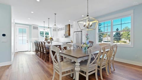Dining area--Seating for 12 with the island and the dining table