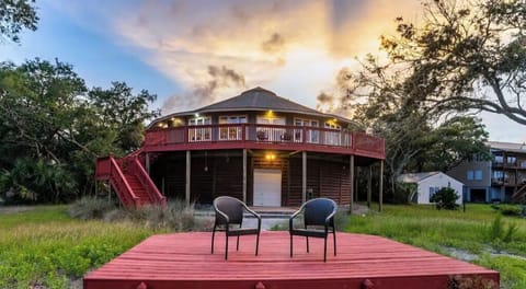 Our beachfront round house. 