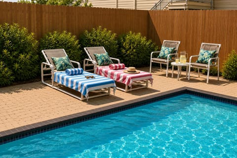 Private pool  bbx and tanning ledge