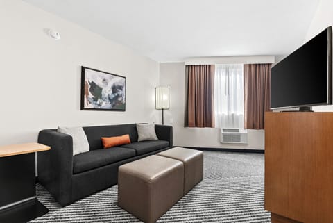 Mini-Suite | Living area | 49-inch LCD TV with cable channels, TV