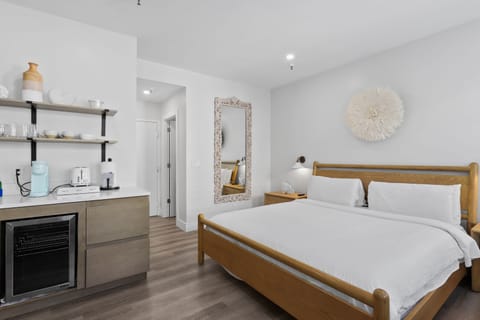 Spacious studio suite with a king-size bed