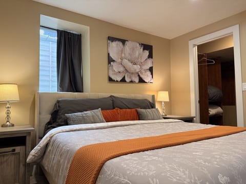 Indulge in a restful night`s sleep in the comfortable and stylish bed of our modern studio short-term rental. Designed with your utmost comfort in mind, our bed offers a cozy sanctuary for relaxation and rejuvenation.