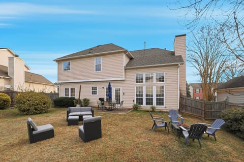 Relax and unwind in the private, fenced-in backyard. (wood not included)