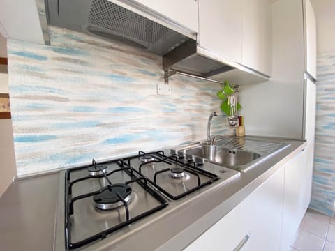 Full-size fridge, microwave, oven, stovetop