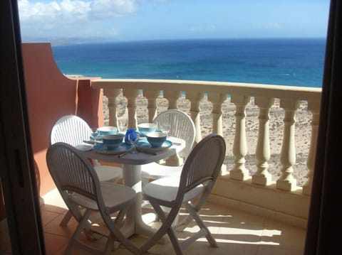 Dining on the private balcony with amazing ocean views.