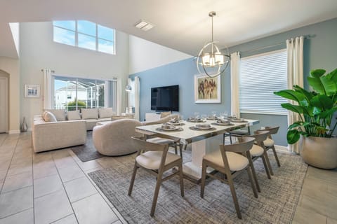 Living room and dining area