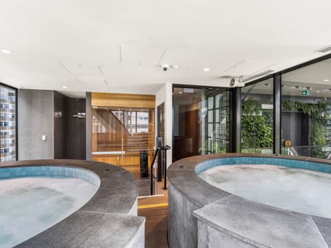 Indoor spa tub